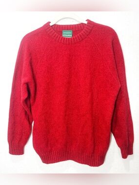 Lothlorian Possum Merino Wool Crewneck Sweater Heathered Red New Zealand Medium
